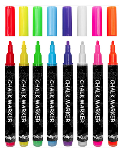  סט 4 טושים ללוח מחיק בצבעי FLUO LIQUID CHALK