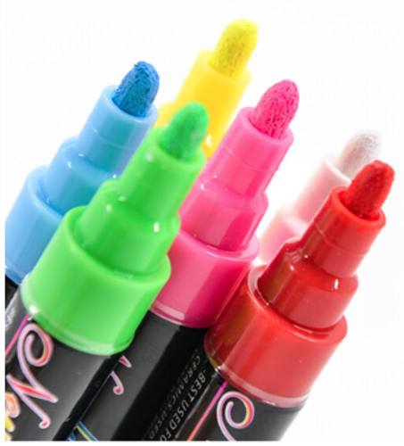  סט 8 טושים ללוח מחיק בצבעי FLUO LIQUID CHALK