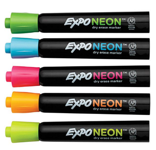  סט 5 טושים EXPO ללוח מחיק בצבעי ניאון