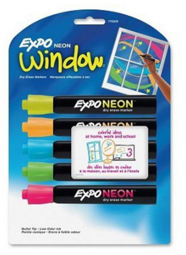  סט 5 טושים EXPO ללוח מחיק בצבעי ניאון