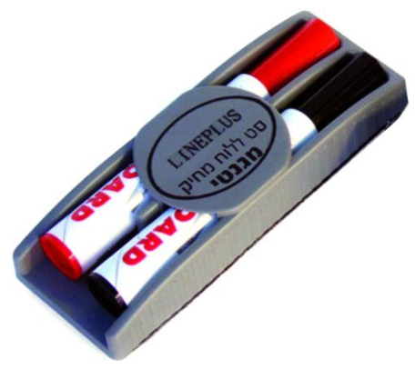 ספוג מגנטי ללוח מחיק + 2 טושים במארז Line Plus