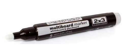  טוש מחיק ללוח זכוכית 2X3 Boards - צבע לבן
