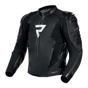 מעיל ספורט טורינג מעור רבל הורן שחור / לבן - REBELHORN VELOCE LEATHER 