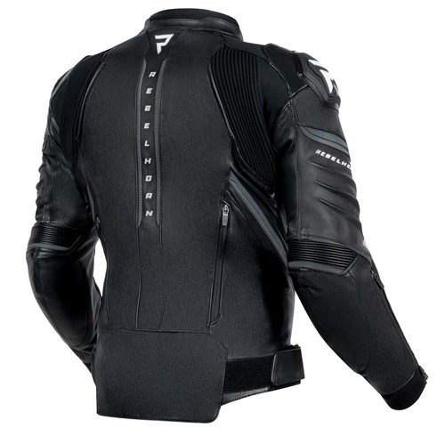 מעיל ספורט טורינג מעור רבל הורן שחור / לבן - REBELHORN VELOCE LEATHER 