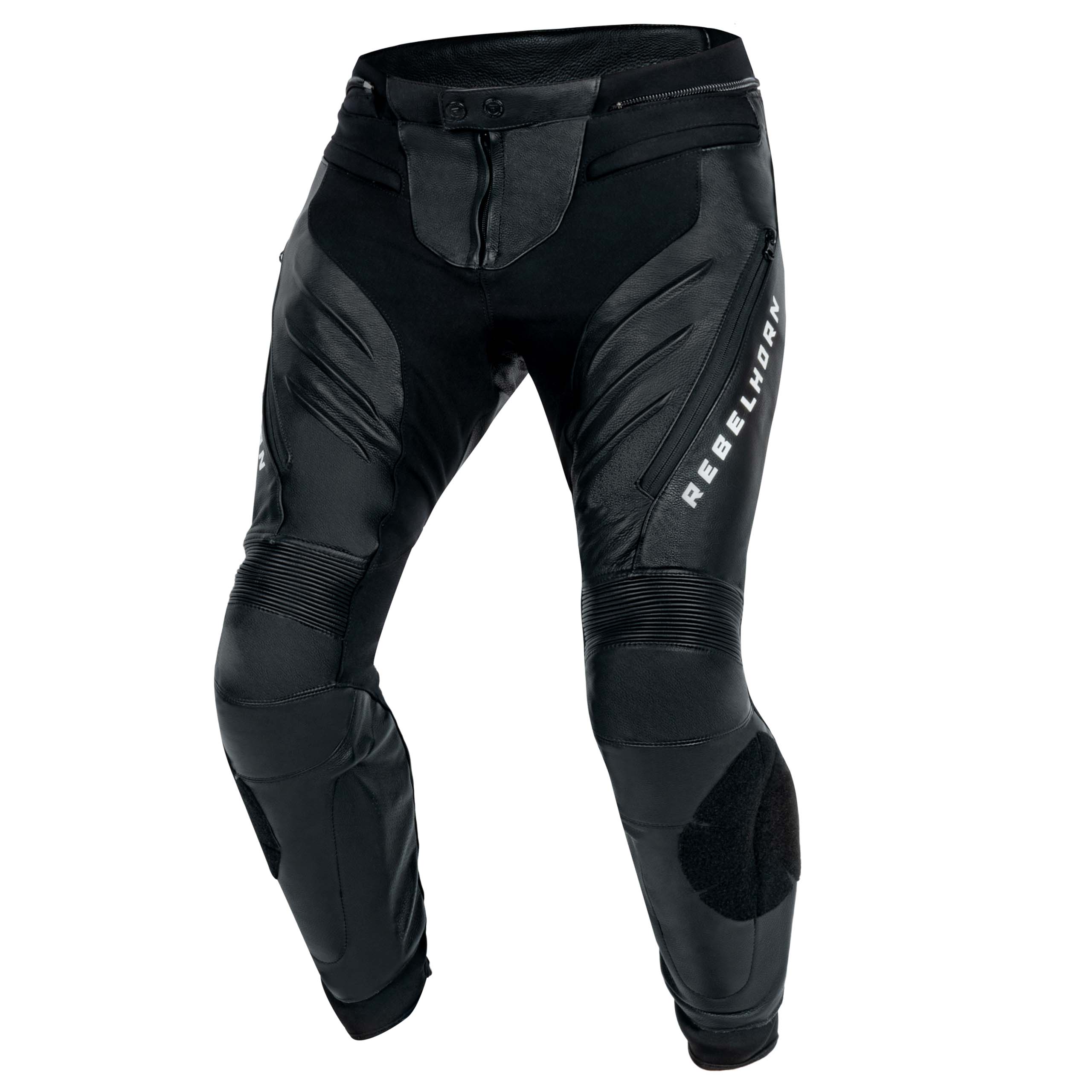 מכנס רכיבה מעור רבל הורן שחור - REBELHORN VELOCE LEATHER PANTS