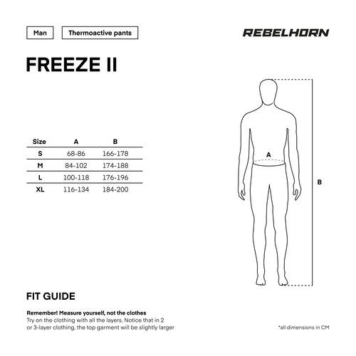 טייץ תרמי רבל הורן שחור - REBELHORN FREEZE II THERMO TROUSERS