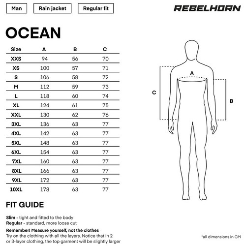 מעיל סערה רבל הורן שחור - REBELHORN OCEAN RAIN JACKET