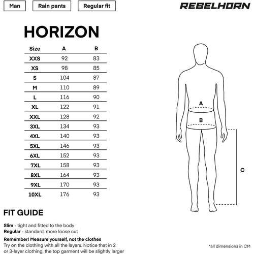 מכנס סערה רבל הורן שחור - REBELHORN OCEAN RAIN PANTS