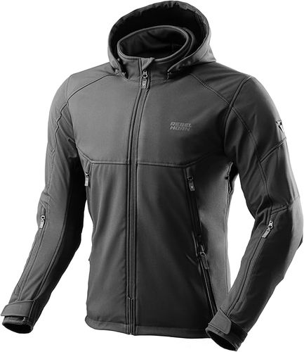 מעיל רכיבה עירוני רבל הורן שחור - REBELHORN SLASH TEXTILE JACKET
