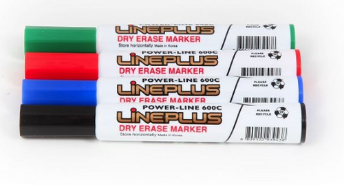  טושים ללוח מחיק ראש שטוח LINEPLUS 600C חבילה 12 יח'