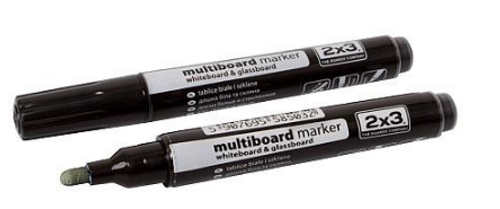  טוש מחיק ללוח זכוכית 2X3 Boards - צבע שחור