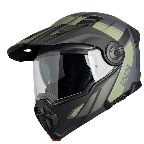קסדה דו שימושית נפתחת שחור מט / זית  - IXS 430 FG 