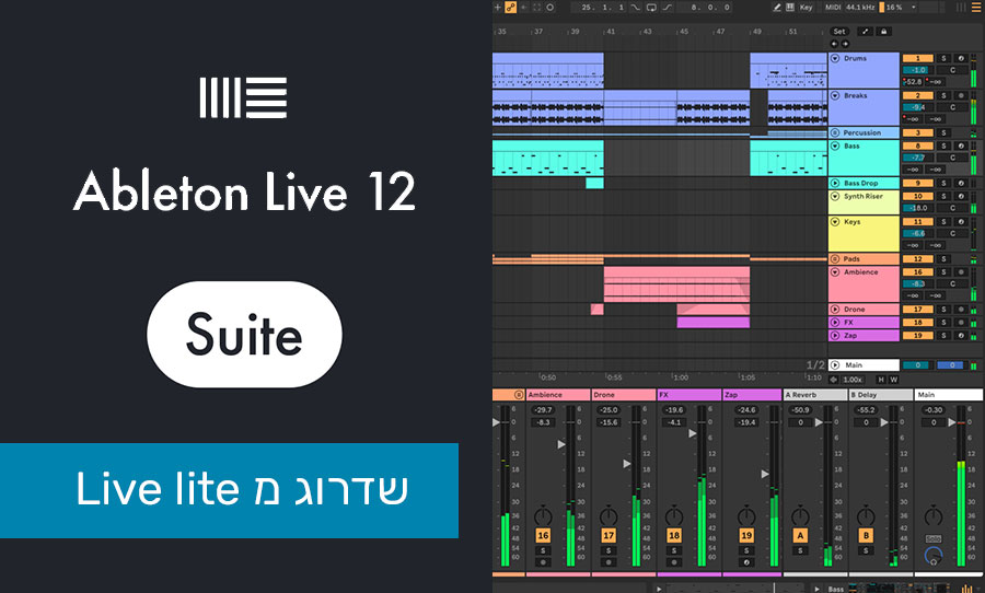 Ableton Live 12 - Suite - שדרוג מ Live Intro