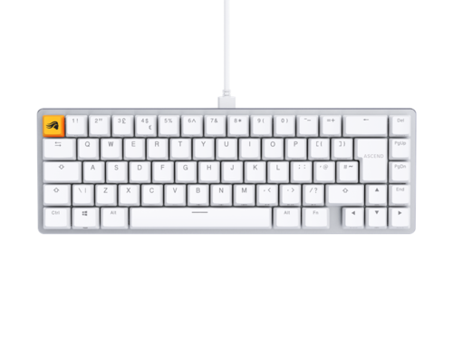 מקלדת גיימינג מכנית Glorious GMMK 2 65% ISO בצבע לבן