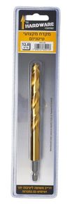 מקדח HSS טיטניום 12 מ"מ עם חיבור מהיר למברגה, 1 יח