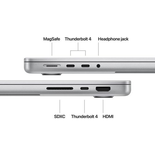 מחשב Apple MacBook Pro  14 M4 Chip 10-Core 16GB RAM 1TB SSD, 10-Core GPU in Silver MW2X3HB/A (Late 2024)