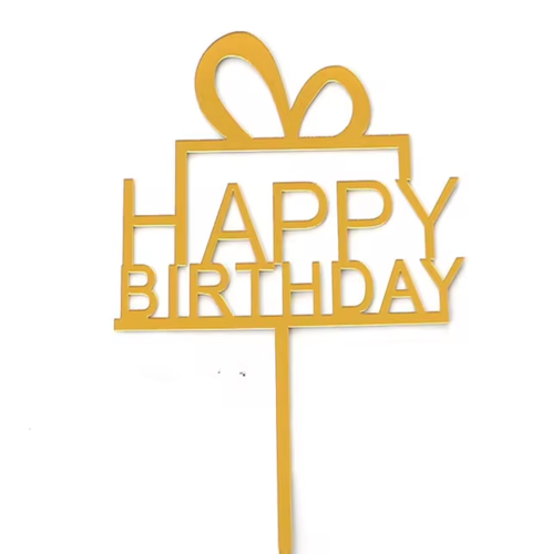 טופר אקרילי HAPPY BIRTHDAY זהב