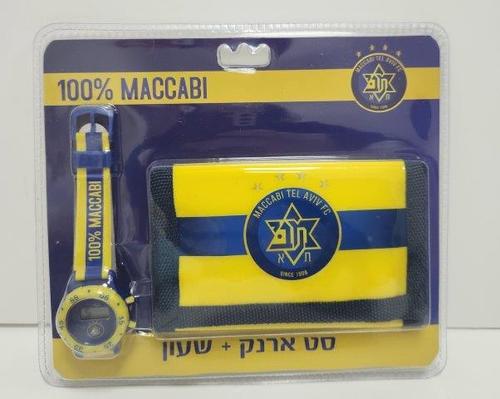 סט ארנק + שעון מכבי תל אביב
