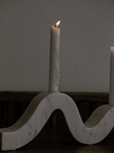 פמוט שיש Niccolo א' 38 סמ - לבן 