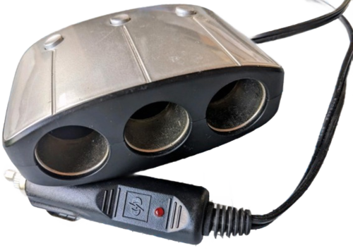 מפצל שקע מצית ל3 יציאות +2 שקעי USB