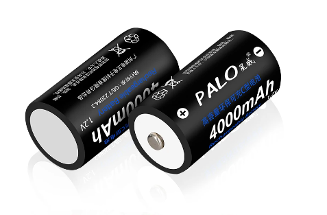זוג סוללות נטענות 2700MAH עם מתאם לגודל C