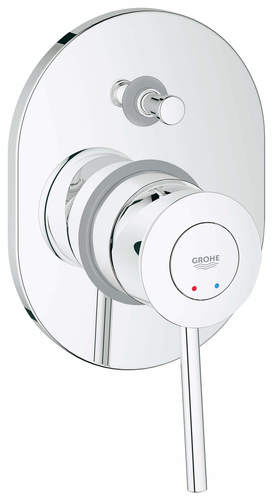 אינטרפוץ 4 דרך אובלי BauClassic כרום ניקל GROHE