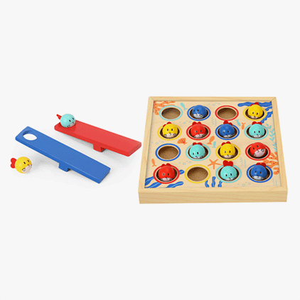 משחק קליעה למטרה מעץ - דגים צוללים