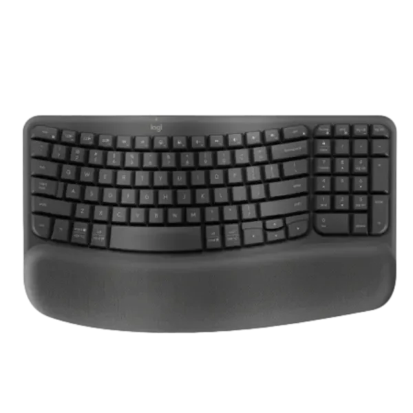 מקלדת ארגונומית אלחוטית Logitech Wave Keys 920-012309 Wireless Ergonomic Keyboard Black