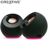 זוג רמקולים סטריאו אלחוט בלוטוט Creative Pebble PRO 10W RMS, צבע שחור, עם תאורה RGB