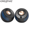 זוג רמקולים סטריאו אלחוט בלוטוט Creative Pebble X 15W RMS, צבע שחור, עם תאורה RGB