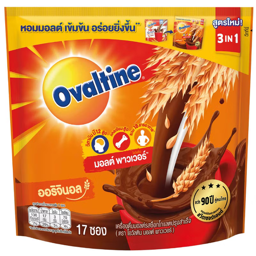 OVALTINE - אבקה על בסיס לתת שעורה להכנת קפה שוקולד 15 יח 30 גרם