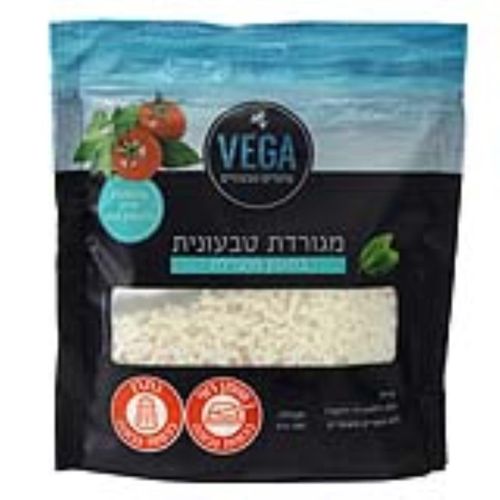 צהובה טבעונית מגורדת בסגנון מוצרלה