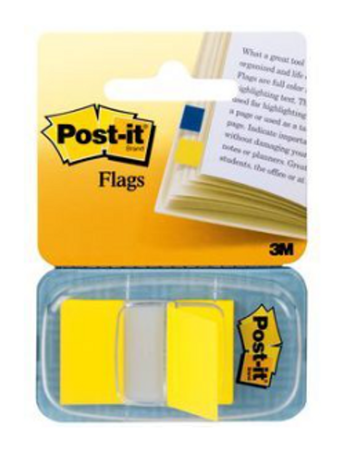  דגלונים לתיוק משרדי 680 3M Post It - צהוב