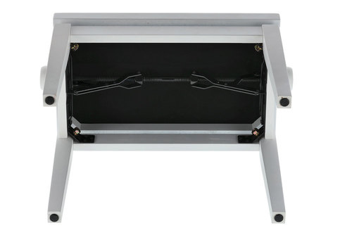 כסא פסנתר מתכוונן BENCH DELUXE בצבע לבן מט עם טופ שחור 130020 מבית GEWA (Germany)