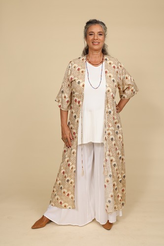 עליונית קימונו מקסי קשירה plus size