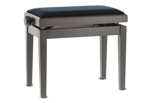 כסא פסנתר מתכוונן BENCH DELUXE בצבע walnut dark מט עם טופ שחור 130160 מבית GEWA (Germany)
