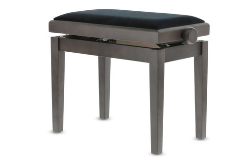 כסא פסנתר מתכוונן BENCH DELUXE בצבע walnut dark מט עם טופ שחור 130160 מבית GEWA (Germany)