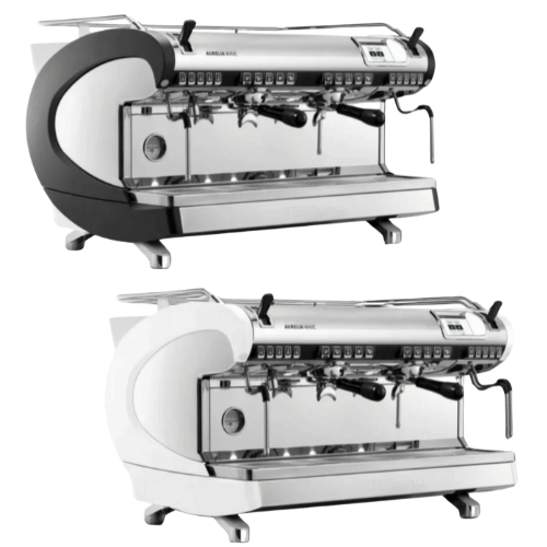 מכונת אספרסו מקצועית 2 ראשים שחור/לבן - Nuova Simonelli Aurelia Wave Volumetric 2GR