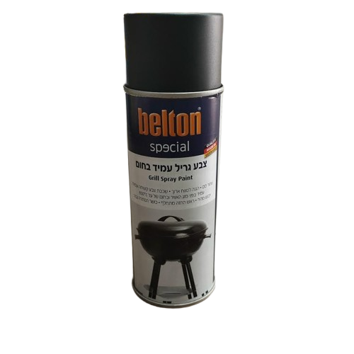 ספריי צבע סיליקון עמיד בחום  שחור מט לגריל 400ML 800 702-323460 BELTON