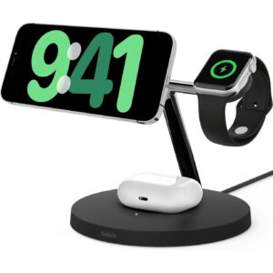 מטען אלחוטי 3 ב-1 Belkin Apple Watch / AirPods / iPhone בצבע שחור