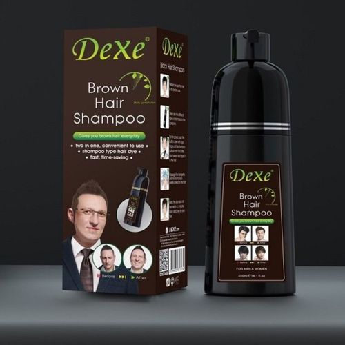 שמפו בצבע שחור\חום לצביעת שיער שיבה DEXE דקסי 400 מ