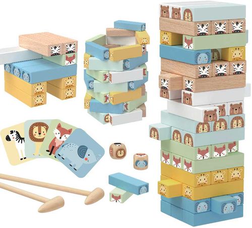 משחק מפולת לבנים מעץ