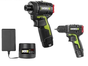 סט מברגות 12V כולל 2 סוללות 2A ומטען WORX