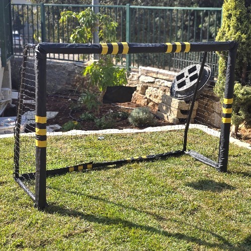 שער כדורגל ברזל עם ריפוד קורות ומשקוף 180X120