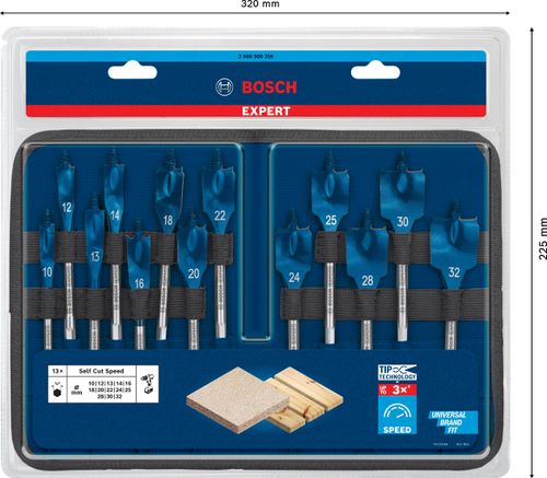 SelfCut Speed – סט 13 מקדחי פרפר לעץ – Bosch Professional
