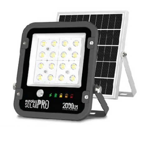 פנס הצפה + עבודה + חרום, נטען סולארי/USB שחור 3000 לומנים IP65 אור יום LifePO4 מקצועי יורולוקס 
