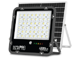 פנס הצפה + עבודה + חרום, נטען סולארי/USB שחור 4500 לומנים IP65 אור יום LifePO4 מקצועי יורולוקס 
