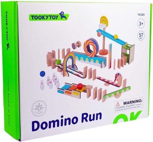 מסלול כדורים דומינו מעץ