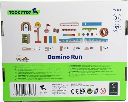 מסלול כדורים דומינו מעץ