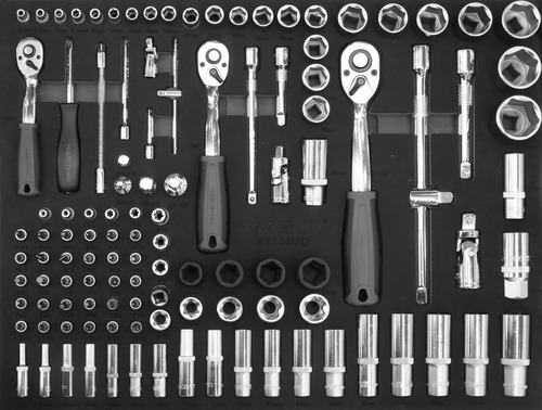 עגלת כלים עם 7 מגירות נעילה עצמית KASCO K-3944B מאובזרת 113 חלקים 